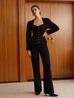 Sweetheart Neckline Slim Blouse