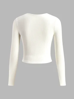 Sweetheart Ribbed Long Sleeve T-Shirt