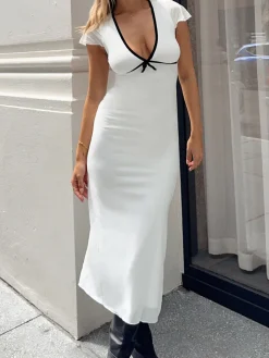 Sweetie Contrast Trim Midi Dress