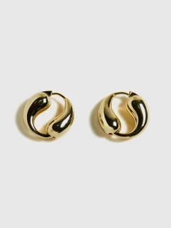Tai Chi Water Drop Hoop Earrings