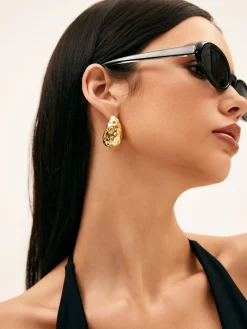 Teardrop Drop Stud Earrings