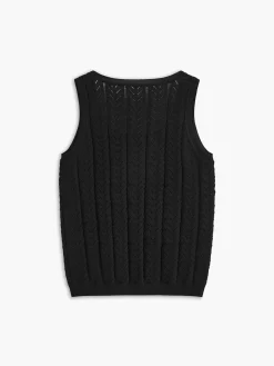 Textured Button-Front Sweater Vest