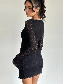Textured Lace Short Dress