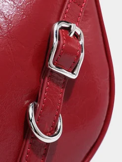 Textured Zipper Shoulder Bag