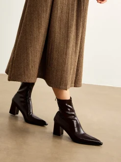 Thick Heel Zipper Ankle Boots