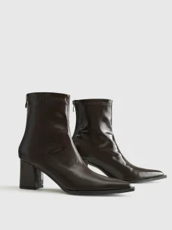 Thick Heel Zipper Ankle Boots