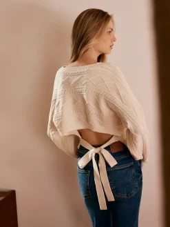 Tie Back Cable Knit Top