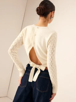 Tie Back Crop Sweater
