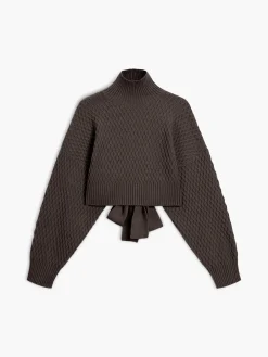 Tie Back Mock Neck Sweater