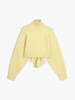 Tie Back Mock Neck Sweater