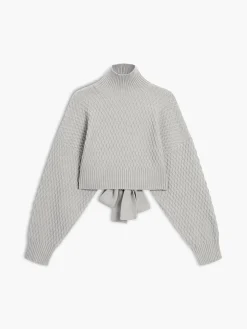 Tie Back Mock Neck Sweater