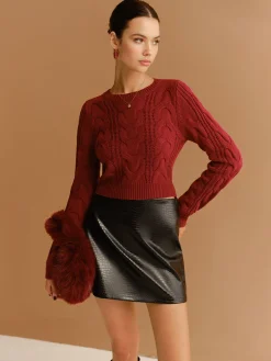 Tie Back Twist Short Sweater
