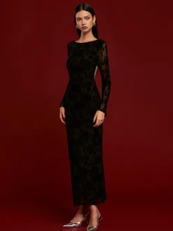 Tie Backless Velvet Dress