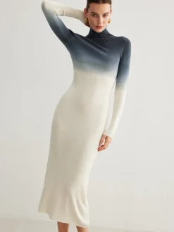 Tie Dye Gradient Slim Long Dress