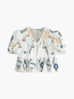 Tie Front Floral T-Shirt