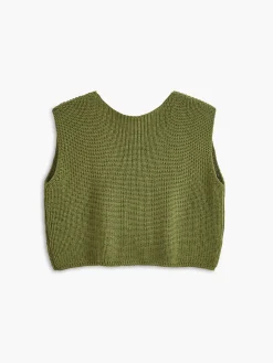 Tie Front Solid Sweater Vest