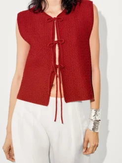 Tie Front Sweater Vest