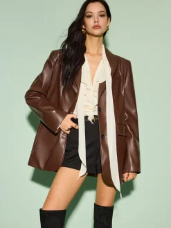 Tie Neck Chiffon Ruffle Shirt