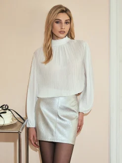 Tie Neck Chiffon Shirt