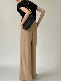 Tie Waist Flowy Wide Leg Dress Pants