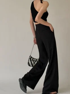 Tie Waist Flowy Wide Leg Dress Pants