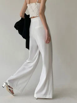Tie Waist Flowy Wide Leg Dress Pants