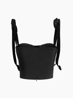 Tied Mesh Corset Crop Top