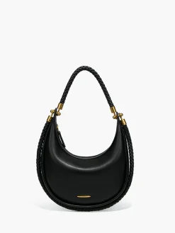 Top Woven-Handle Crescent Bag