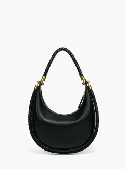Top Woven-Handle Crescent Bag