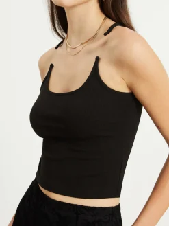 Transparent Strap Crop Tank Top