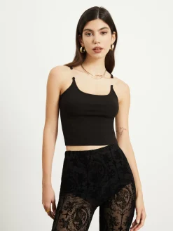 Transparent Strap Crop Tank Top