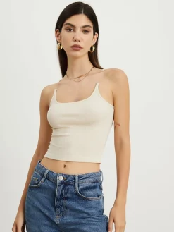 Transparent Strap Crop Tank Top