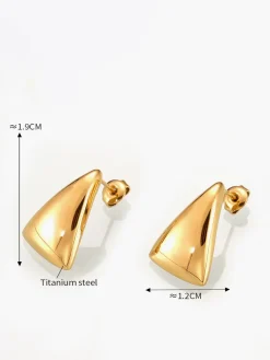 Triangle Stud Drop Earrings