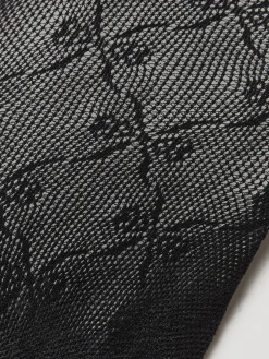 Tulle Sheer Tights With Bow Pattern