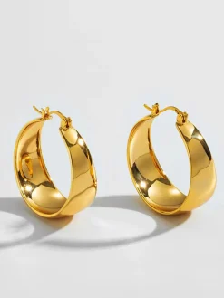 Tunnel Hoop Pendant Earrings