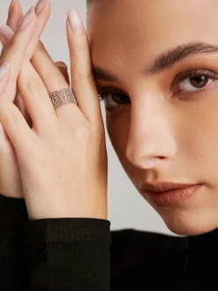 Tunnel Metal Lace Open Ring