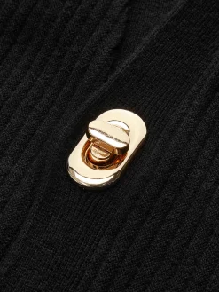 Turn Lock Wave-Sleeve Cardigan