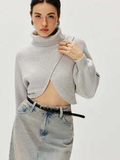 Turtleneck Batwing Sleeve Sweater