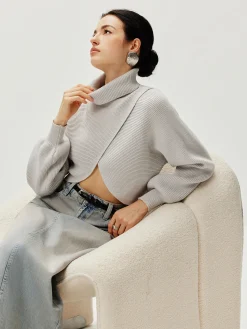 Turtleneck Batwing Sleeve Sweater