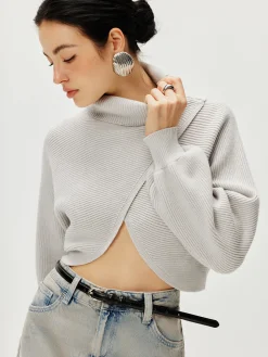 Turtleneck Batwing Sleeve Sweater