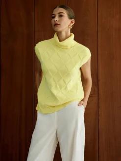 Turtleneck Diamond Sweater Vest