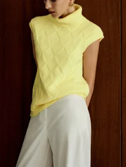 Turtleneck Diamond Sweater Vest