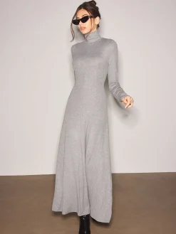 Turtleneck Jersey Long Dress