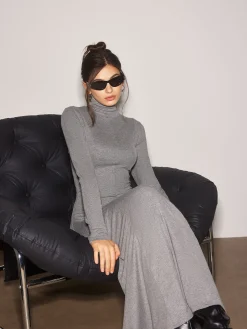 Turtleneck Jersey Long Dress