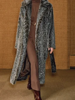 Turtleneck Knotted Pleated Long Dress