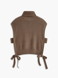 Turtleneck Knotted Sweater Vest