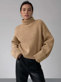 Turtleneck Ribbed Warm Sweater