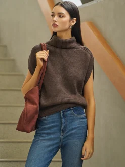 Turtleneck Shrug Sweater Vest
