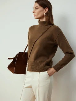 Turtleneck Side Split Short Sweater