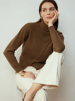 Turtleneck Side Split Short Sweater